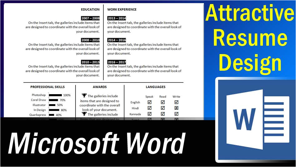 how to make an attractive single page resume format in word