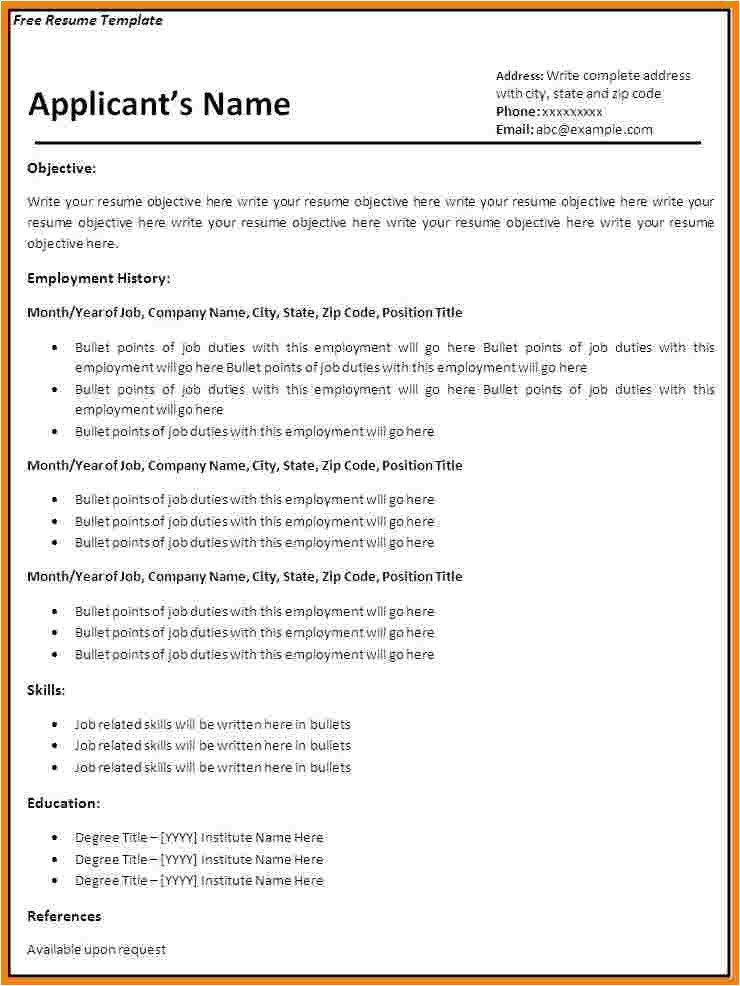 5 blank basic resume template