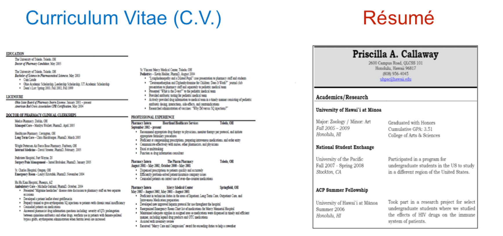 difference cv and resumes