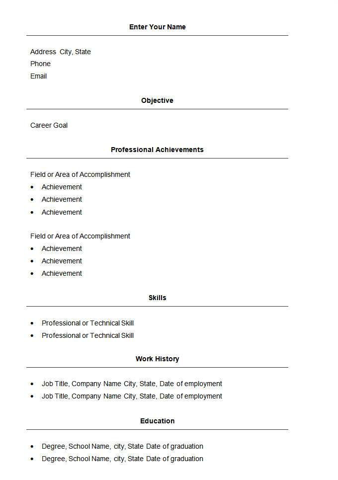 basic resume templates