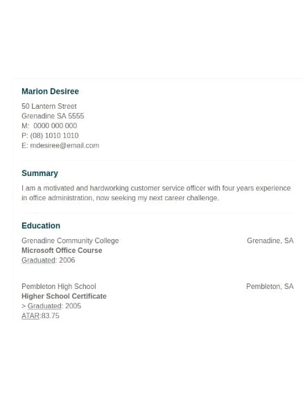 modern resumes examples