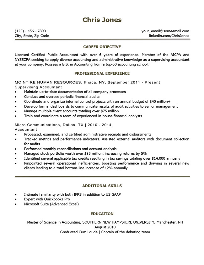 resume for beginners format