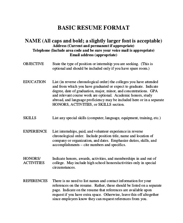 basic resume