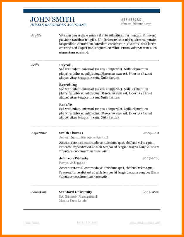 6 basic resume templates word