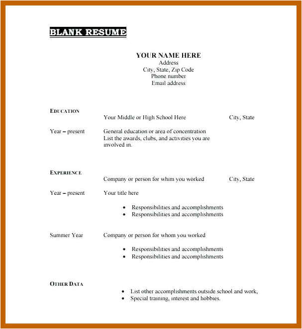 9 10 blank basic resume templates