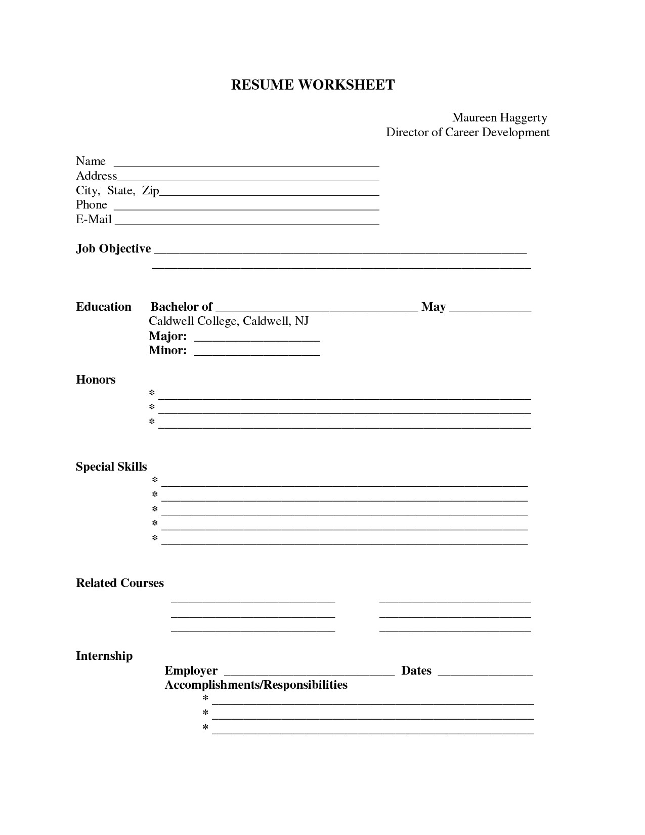 free printable fill in the blank resume templates 1910