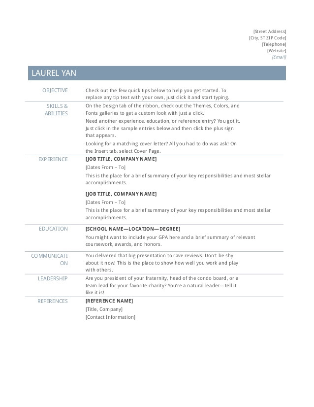 basic resume pdf test