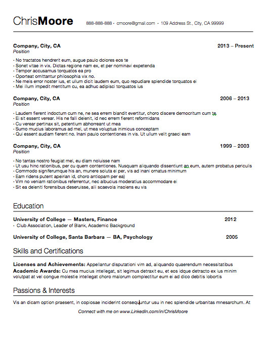 basic resume rules on resume rules