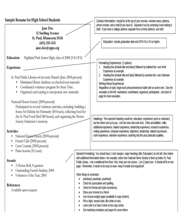 basic resume format template
