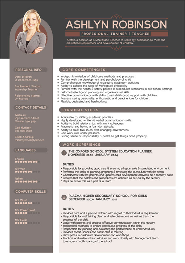 free premium professional resume cv design template with best resume format