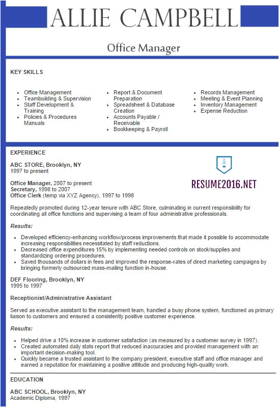 Best Resume Samples Best Sample Resume 2016 Sample Resumes