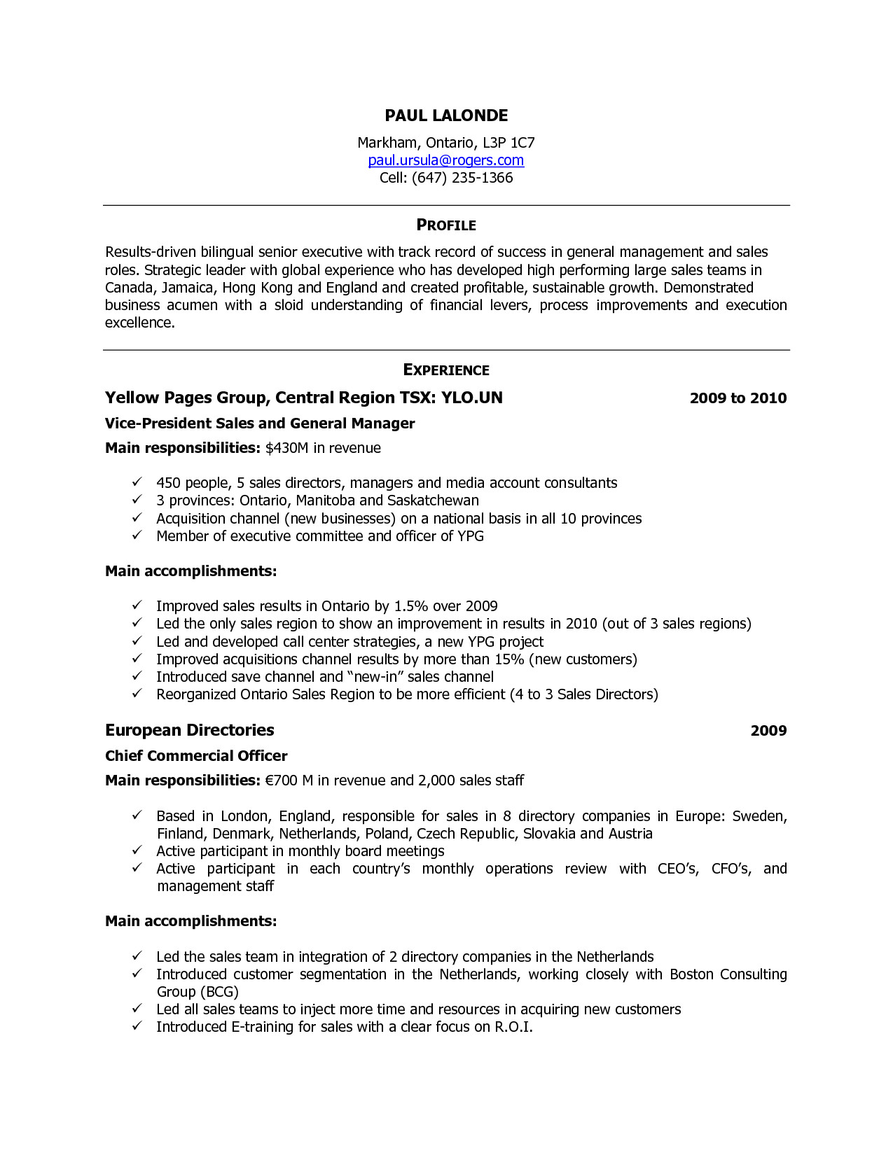 resume template canada 2289