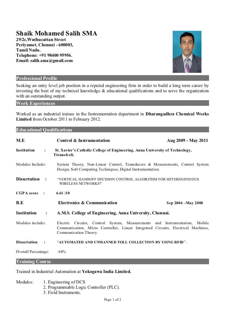 civil engineer resume format image