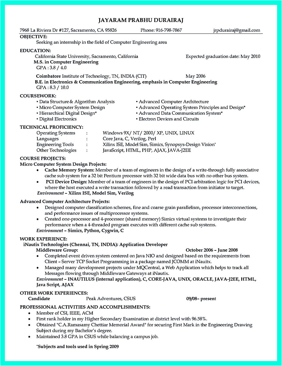 the perfect computer engineering resume sample to get job soon
