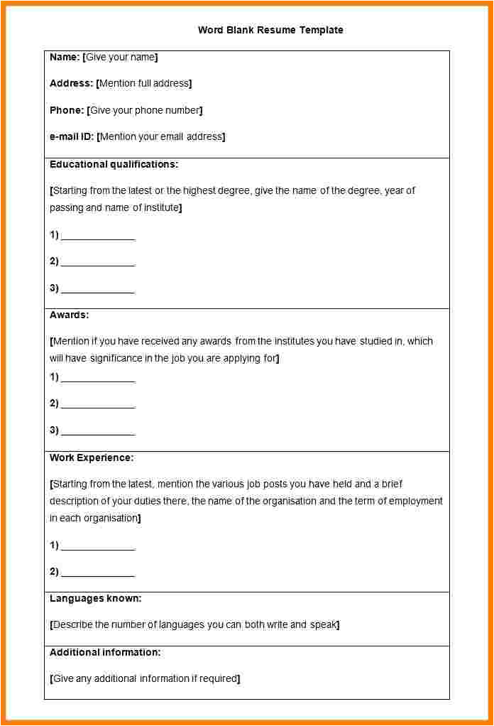 10 resume template blank