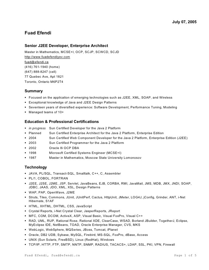 resume in msword format
