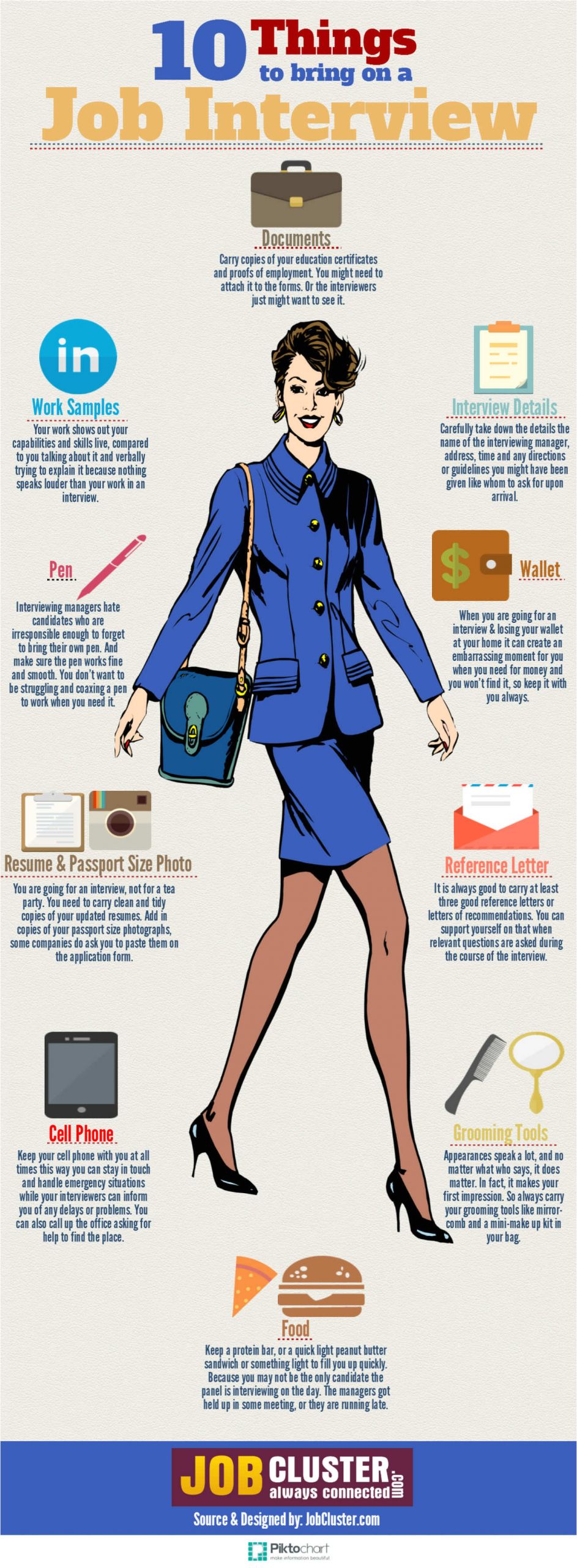 things to take to an interview infographic