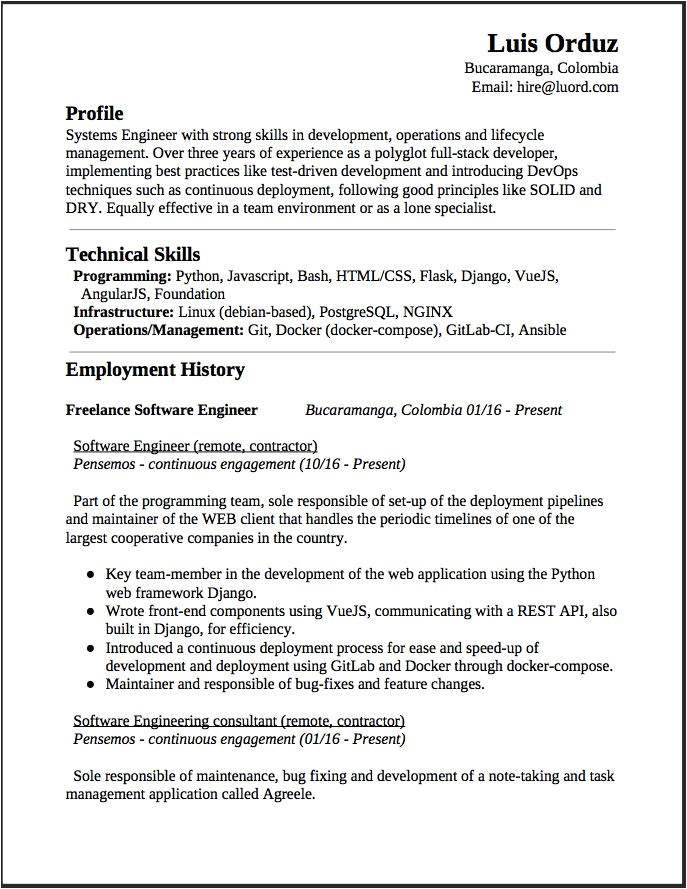 free resume sample