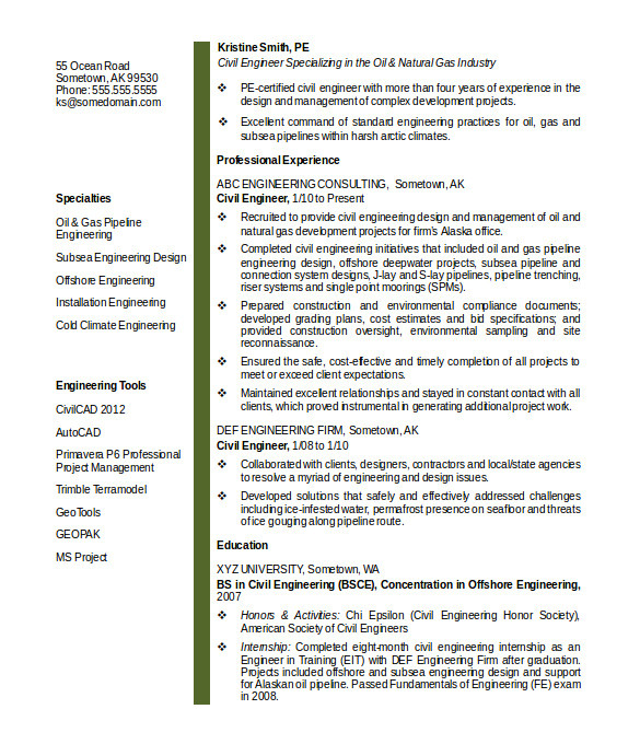 Engineer Resume Word Template 20 Civil Engineer Resume Templates Pdf Doc Free