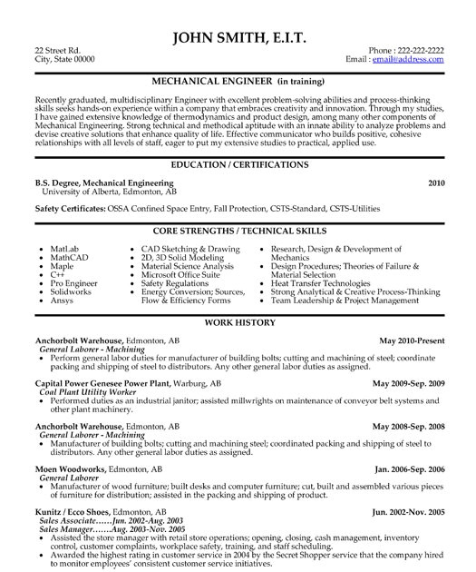resume format download mechanical