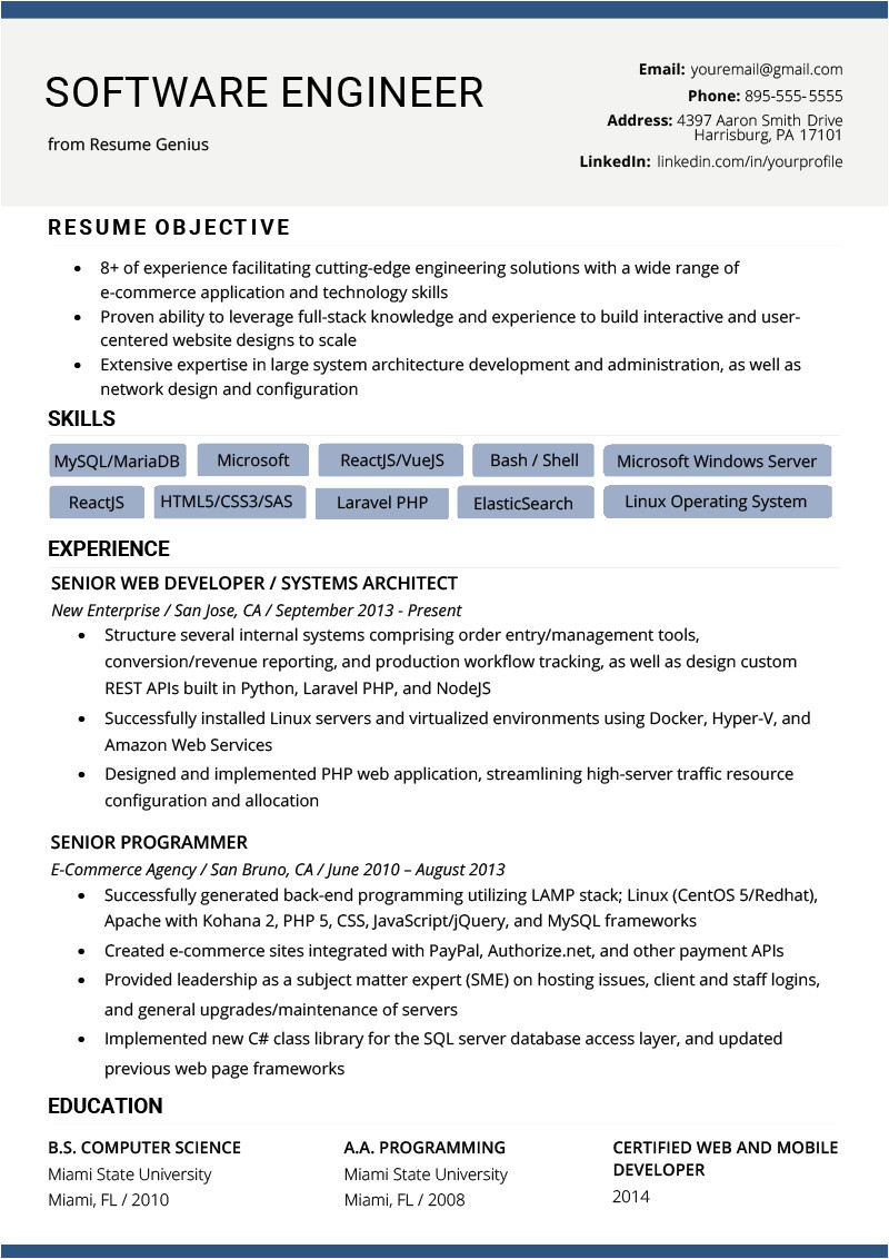 Engineering Resume Tips software Engineer Resume Example Writing Tips Resume