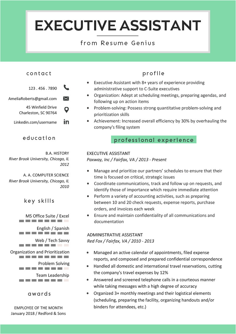 Executive assistant Resume Samples Executive assistant Resume Example Writing Tips Rg
