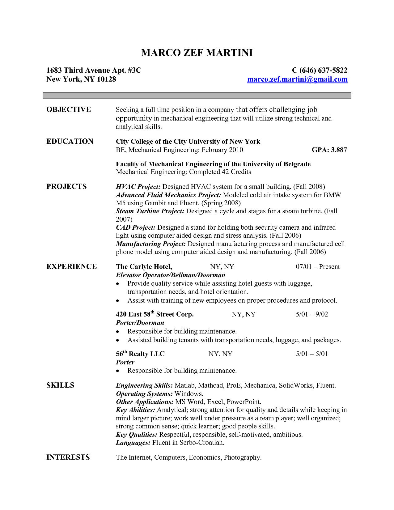 resume engineers pdf