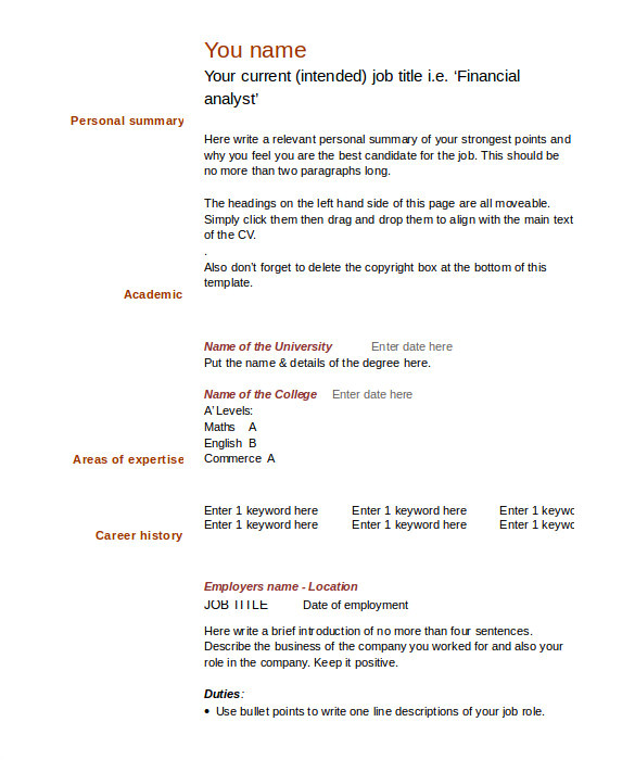 Free Blank Resume Templates for Microsoft Word 46 Blank Resume Templates Doc Pdf Free Premium