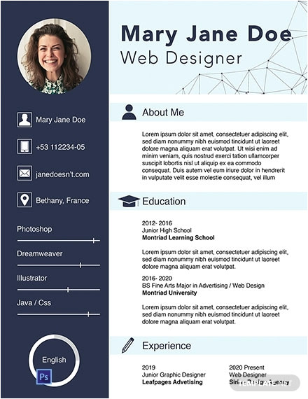 web designer fresher resume
