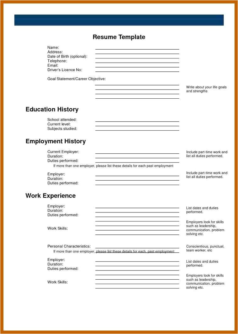 9 10 blank basic resume templates