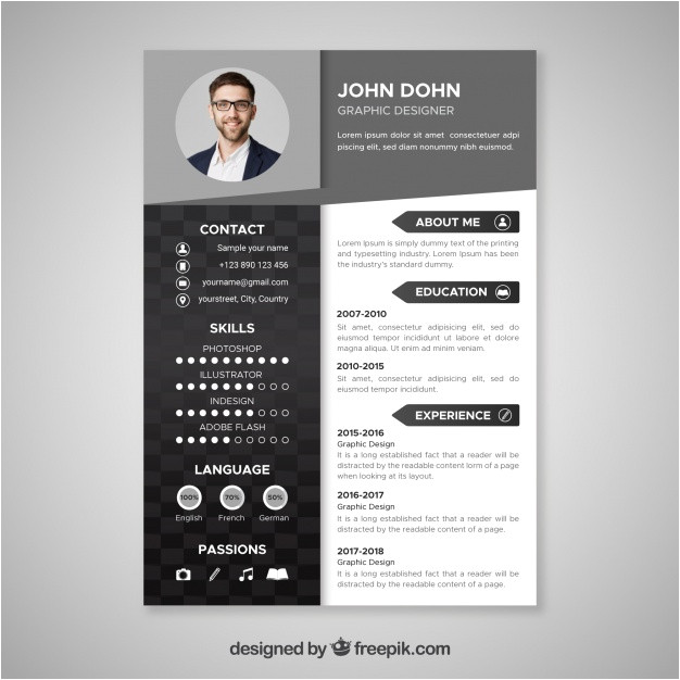 black and white resume template 2327665