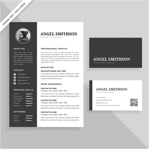 simple professional resume cv business card template design set 1774041