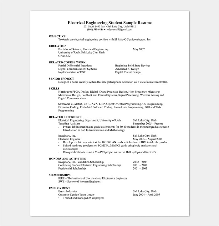 resume template for freshers