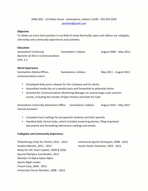 6 resume template for college freshmen