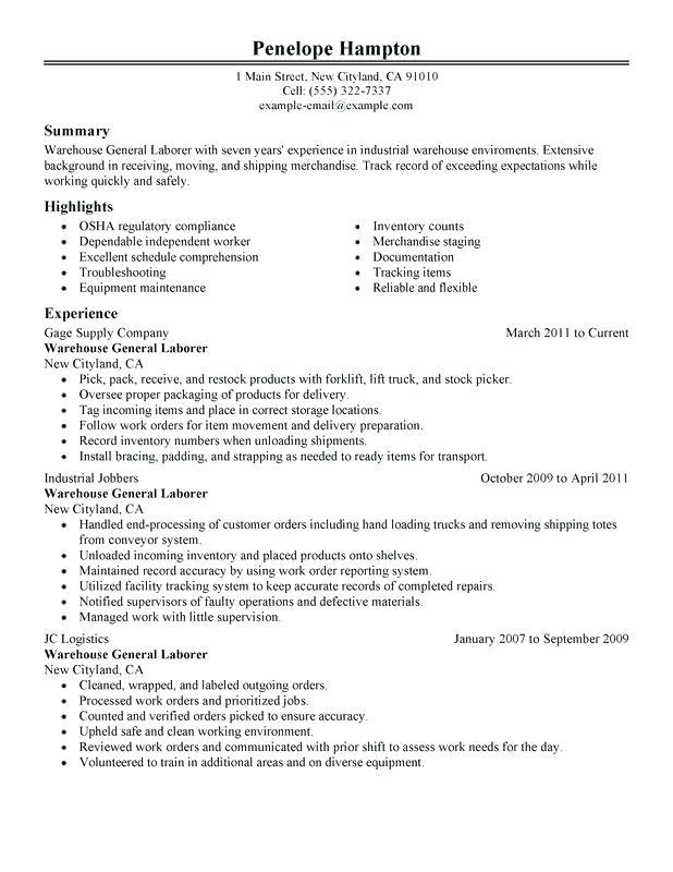 general labor resume admirably example laborer template job description