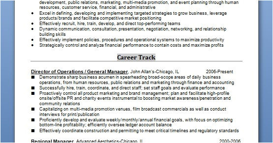 general manager resume creative format