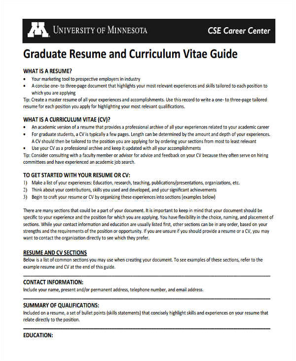 graduate fresher resume template