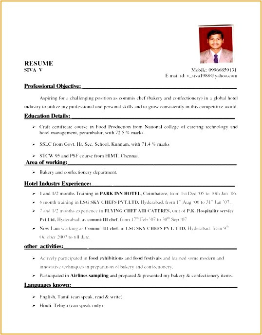 free hospitality resume template 58616y