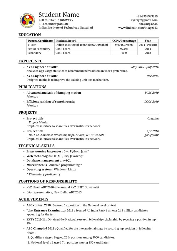 Iit Students Resume What Does the Resume Of someone who attended An Iit Look