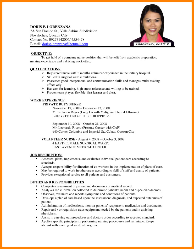 Image Of Resume for Job Application 8 Cv Sample for Job Application theorynpractice
