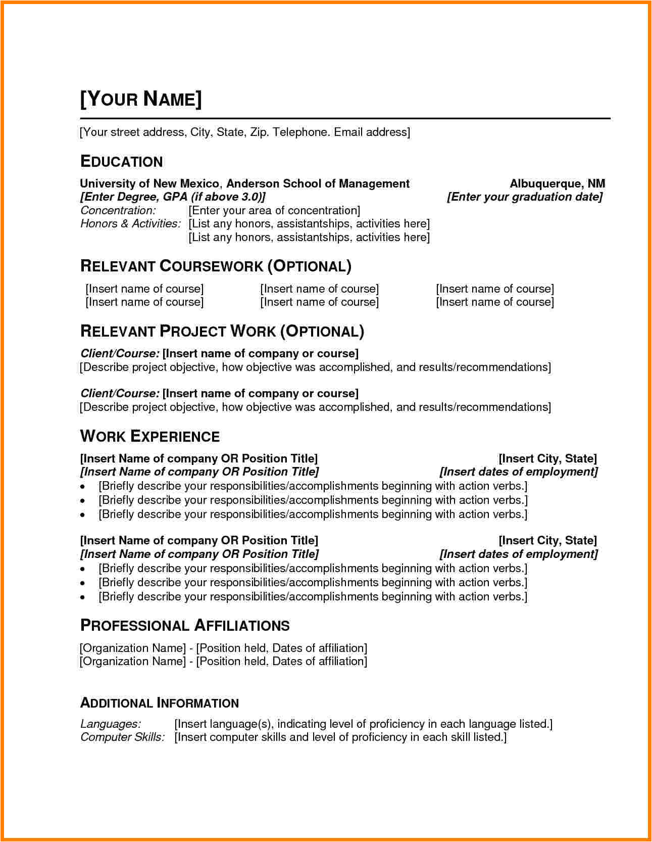5 professional resume pdf