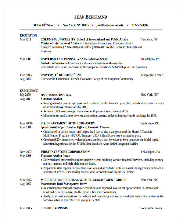 fresher resume format template