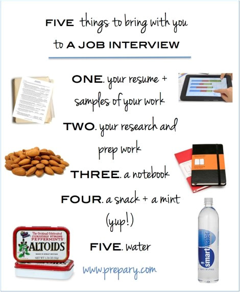 what to bring with you to a job interview