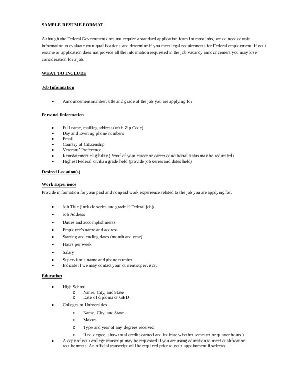 simple resume format pdf