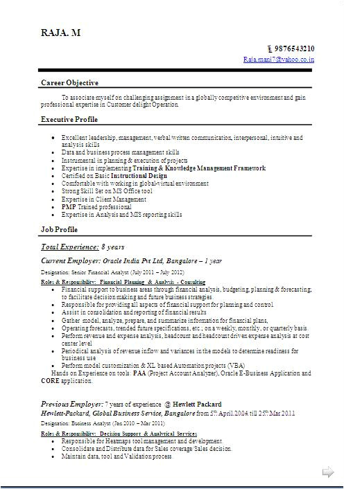 job resume models free download