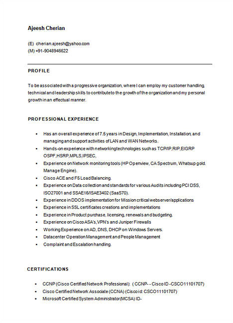 emphasize your skills in your network engineer resume