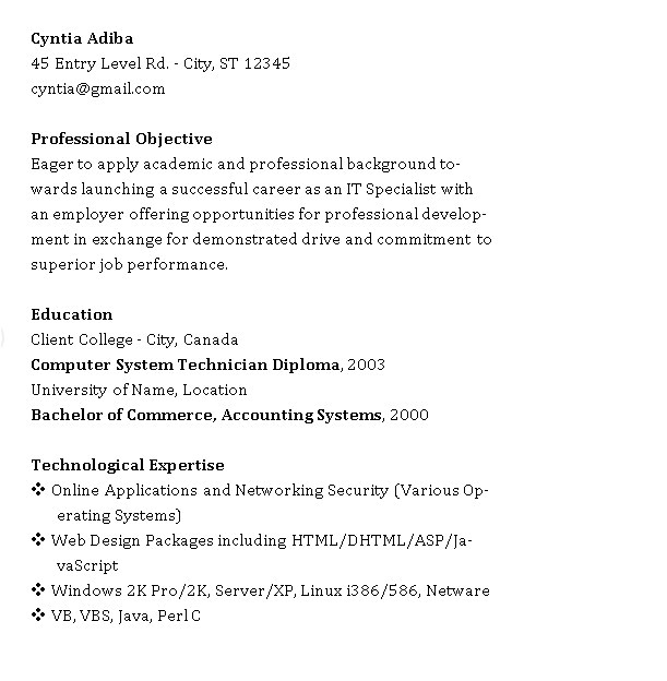 network engineer resume