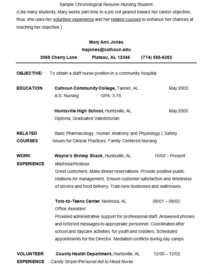 Nursing Student Resume Template Microsoft Word Resume Template 49 Free Samples