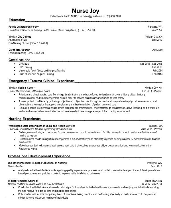 Nursing Student Resume Template Word Nursing Student Resume Example 10 Free Word Pdf