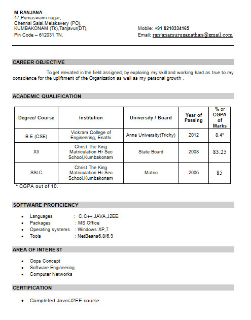 resume format for bcom freshers pdf
